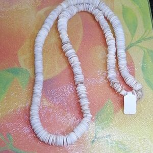Surfer Style Hawaiian Handcrafted Natural Puka Shell Disc Bead Necklace 26" Long